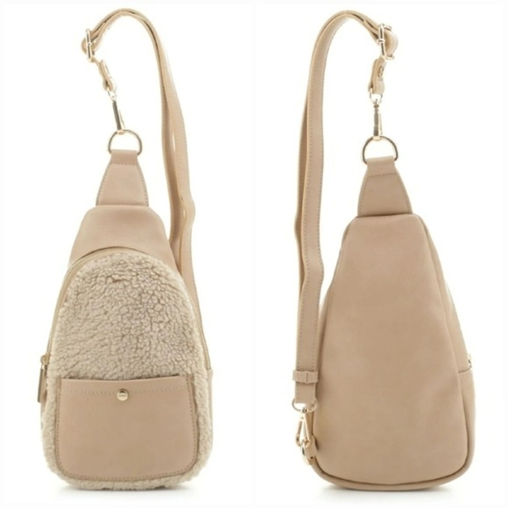 Anthropologie Mali + Lili Gwen Sherpa Crossbody Sling Bag